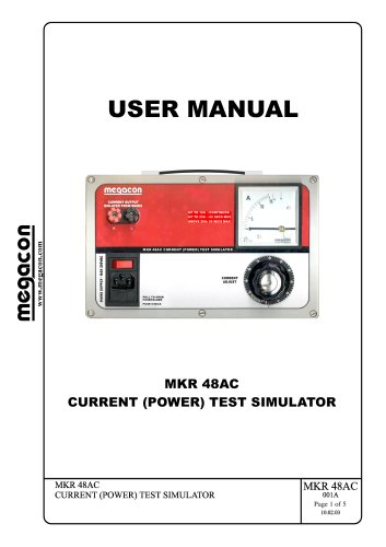 MKR 48AC CURRENT (POWER) TEST SIMULATOR