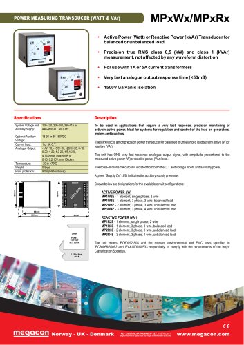 POWER MEASURING TRANSDUCER (WATT & VAr)