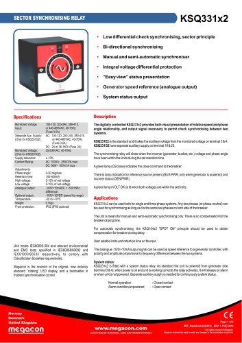 SECTOR SYNCHRONISING RELAY KSQ331x2