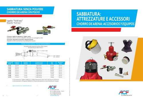 Chorro de arena : accessorios y equipos