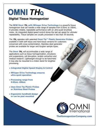 Omni THQ - Digital Tissue Homogenizer