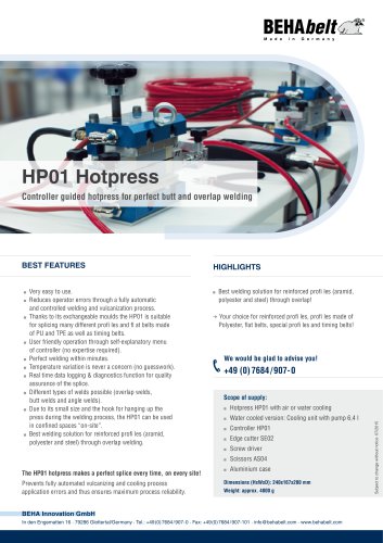 BEHAbelt HP01 Hot press