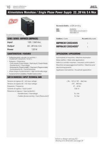 Single Phase Power Supply 22..28 Vdc 5 A Max