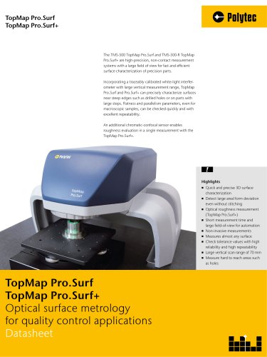 Datasheet TopMap Pro.Surf | 3D surface topography