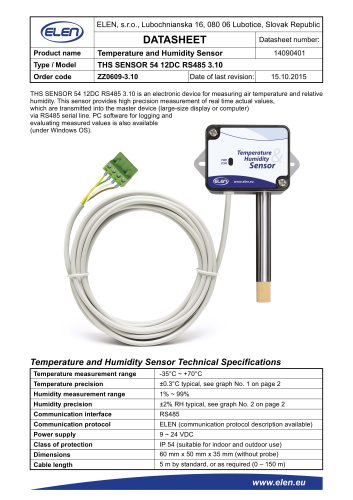 THS SENSOR 54 12DC RS485 3.10