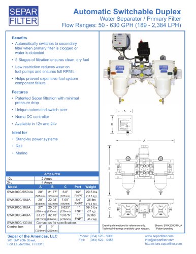 Automatic Duplex Fuel Water Separator