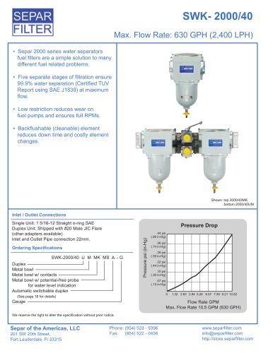 SWK-2000/40 Series: 630 GPH