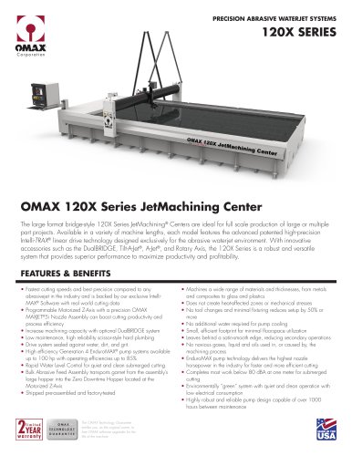 OMAX 120X Series JetMachining Center