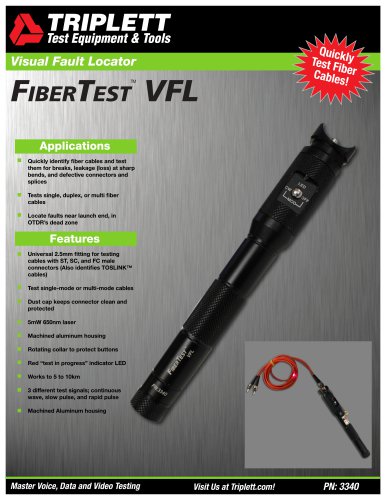 FiberTest VFL PN: 3340 Product Flyer