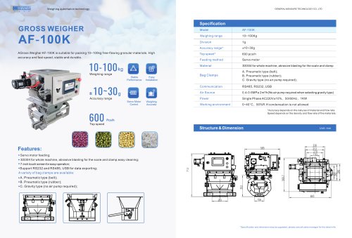 AF-100K Gross Weigher Catalog