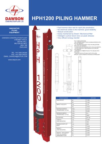 HPH1200 piling hammer