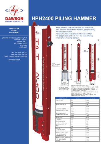 HPH2400E piling hammer