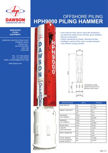 HPH9000 Piling hammers - Offshore piling