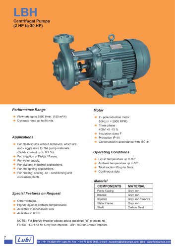 Centifugal Pumps (2.0 to 30.0 HP).