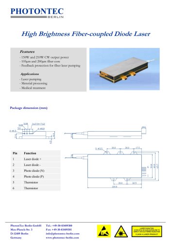 High Brightness Fiber-coupled Diode Laser