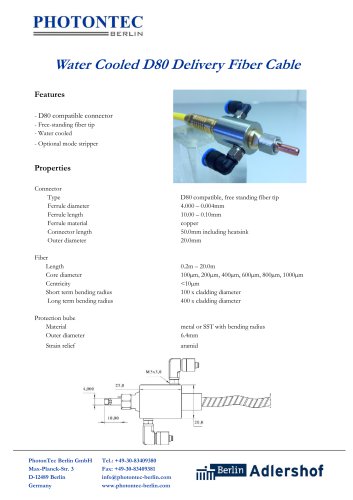 Water Cooled D80 Delivery Fiber Cable