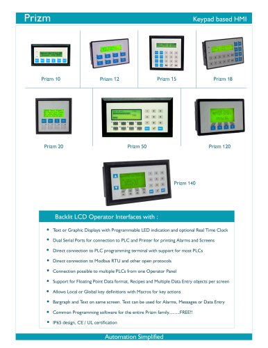 Prizm Keypad based Operator Panels