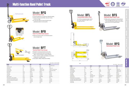 XILIN / Multi-Function Hand Pallet Truck / BFQ BFB