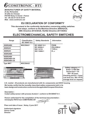 ELECTROMECHANICAL SAFETY SWITCHES