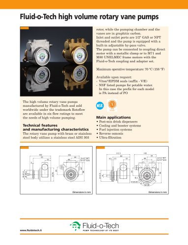 Fluid-o-Tech high volume rotary vane pumps