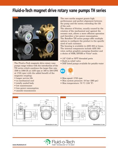 Fluid-o-Tech magnet drive rotary vane pumps TH series