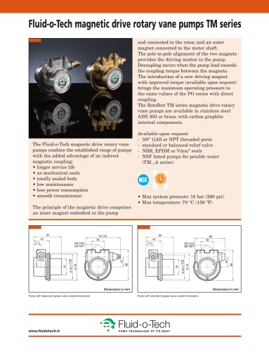 Fluid-o-Tech magnetic drive rotary vane pumps TM series