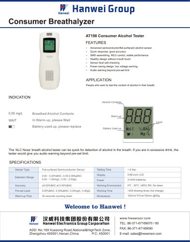 AT198 Consumer Alcohol Tester