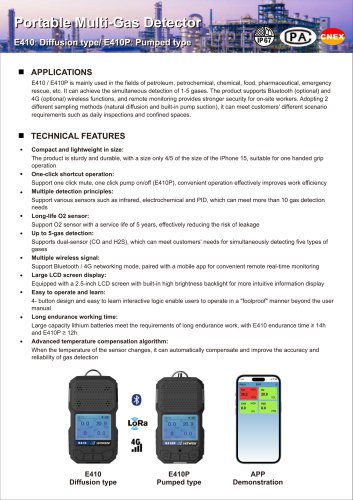 E410 Series Portable Multi Gas Detector