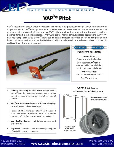 VAP Insertion Probe - Air Flow Measurement: Cut Sheet