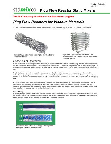 Plug Flow Reactor Static Mixers