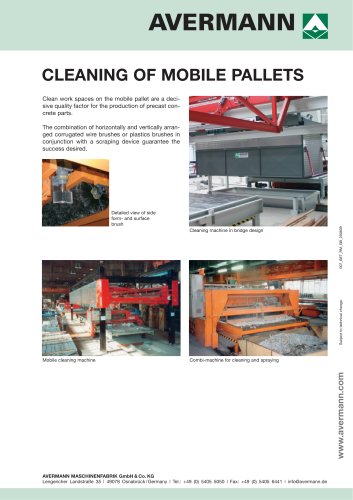 Cleaning of mobile pallets