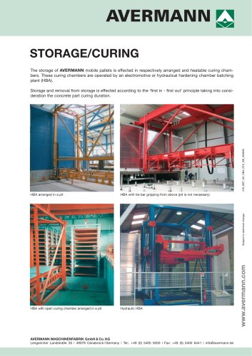 Storage /curing