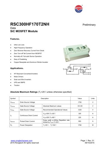 RSC300HF170T2NH SiC MOSFET Module