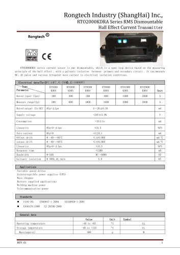 RTO2000KDRA RMS dismountable current sensor