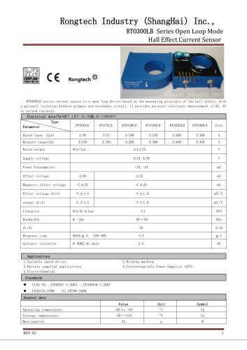 RTO300LB open loop current sensor