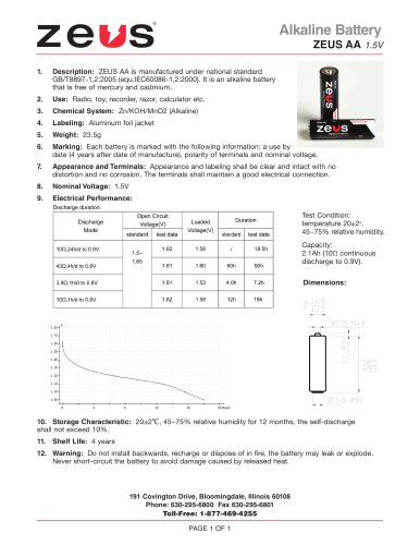 ZEUS AA 1.5 V