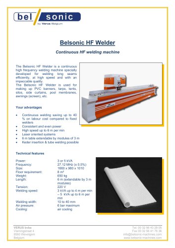 Belsonic HF Welder 2019