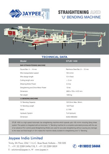 Straightening & U bending machine