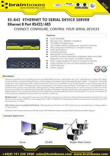 ES-842 8 Port RS422/485 Ethernet to Serial Adapter