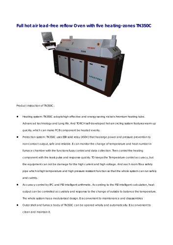 Conveyor Reflow Oven 5 zones