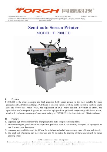 Semi-auto LED Stencil Printer T1200LED