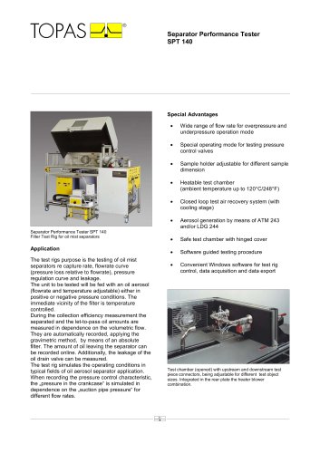 Separator Performance Tester SPT 140