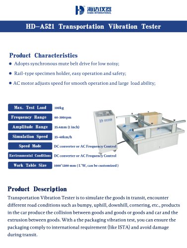 Transportation Vibration Tester HD-A521