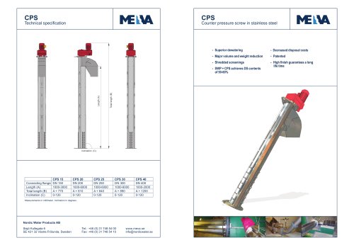 CPS Counter pressure screw in stainless steel