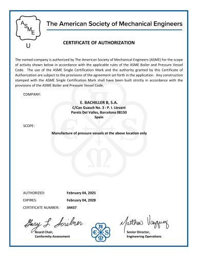 ASME VIII, Div. 1 - STAMP U