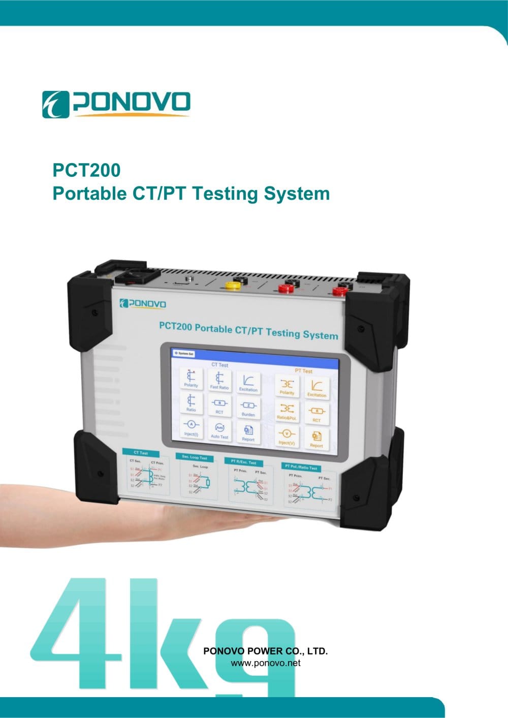 PCT200X PCT200AX Portable CTPT Testing System (ATB02) 2026 V6 - PONOVO POWER CO., LTD