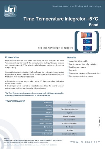 Time Temperature Integator Food