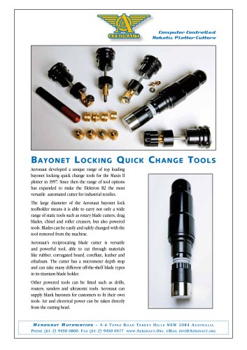 Bayonet Mount tooling brochure