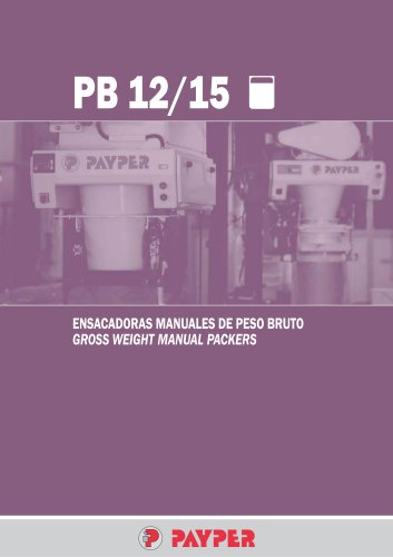 PB 12/15. Ensacadoras manuales de Peso Bruto.