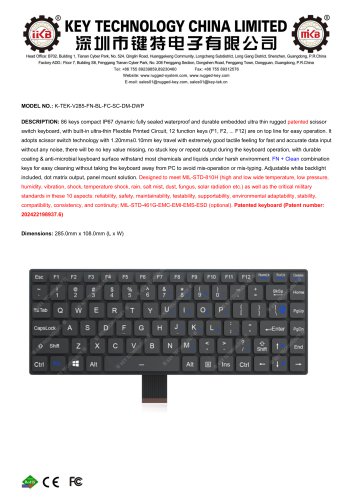 K-TEK-V285-FN-BL-FC-SC-DM-DWP